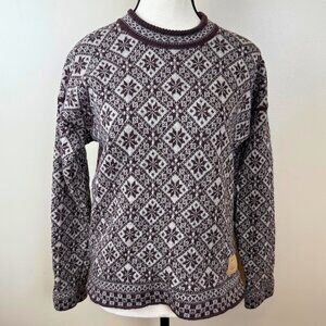 Dale of Norway 100% Wool Sweater • Brown & Cream • Medium